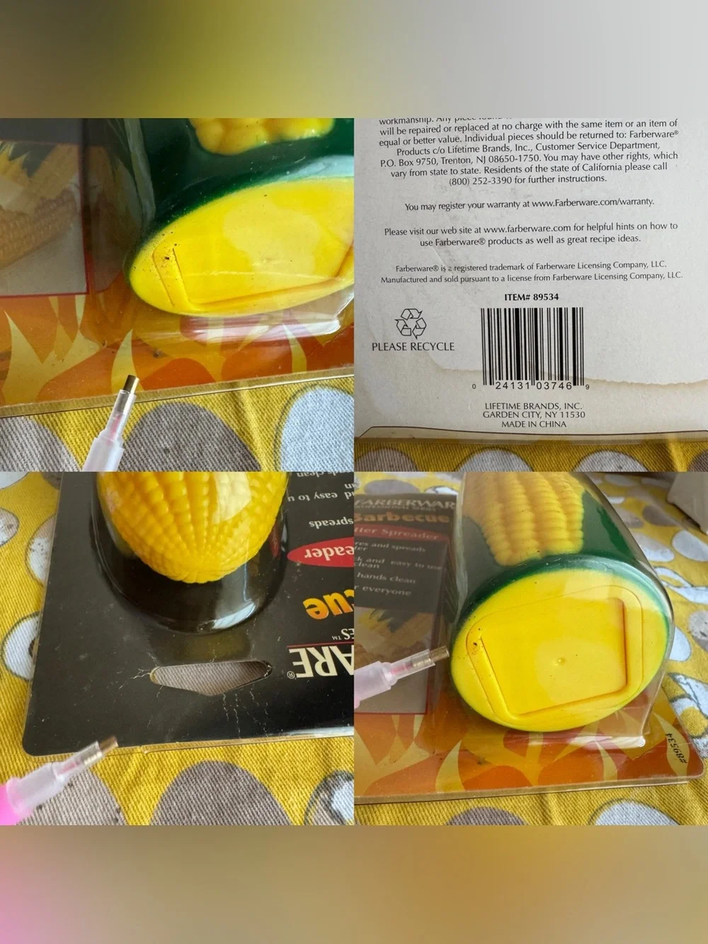 Farberware Vintage Barbecue Corn Butter Spreader NIP